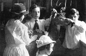 Blind children at American Museum of Natural History