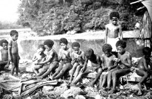 group of Melanesian girls